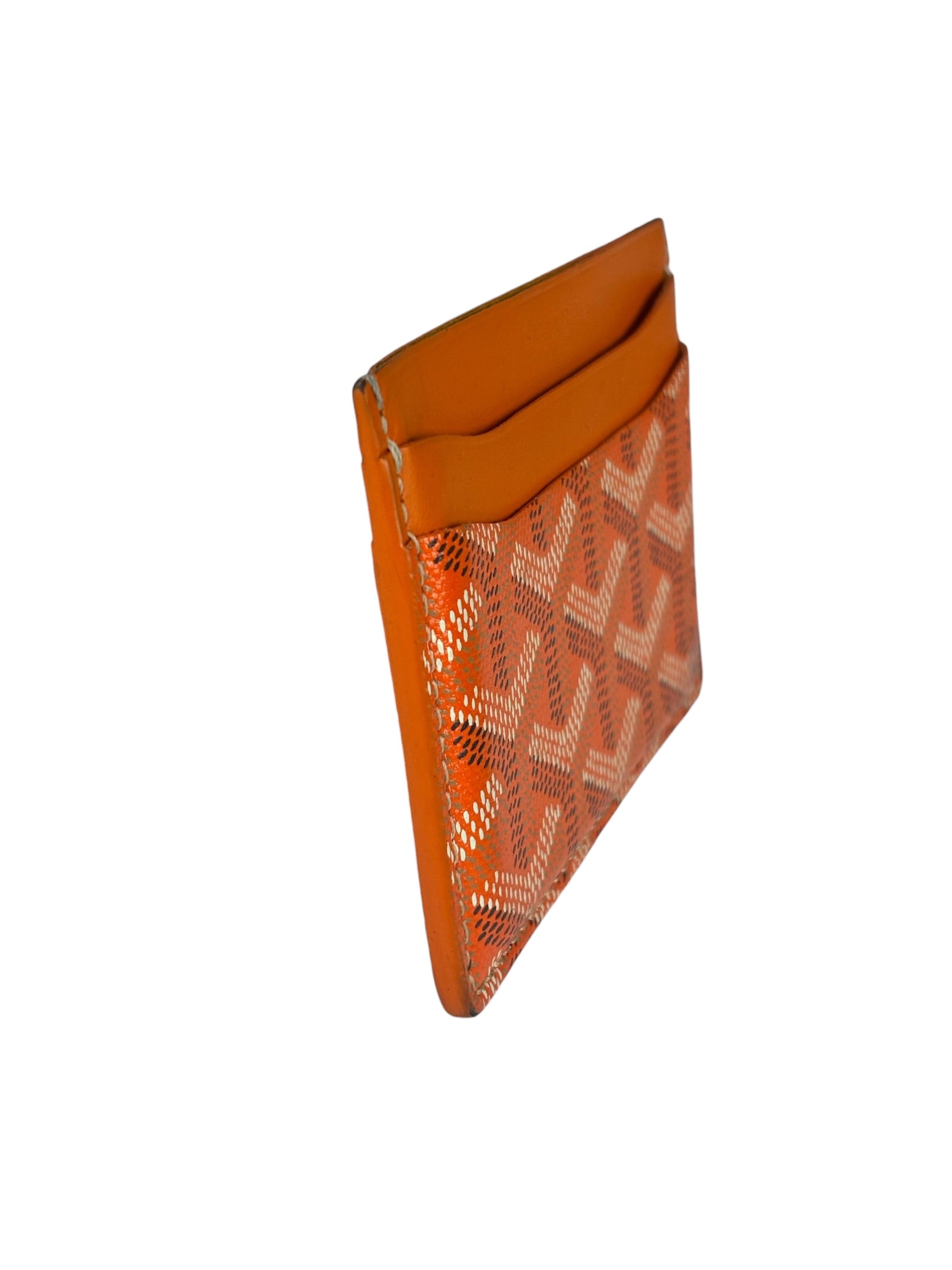 Goyard Orange Leather Saint Sulpice Cardholder