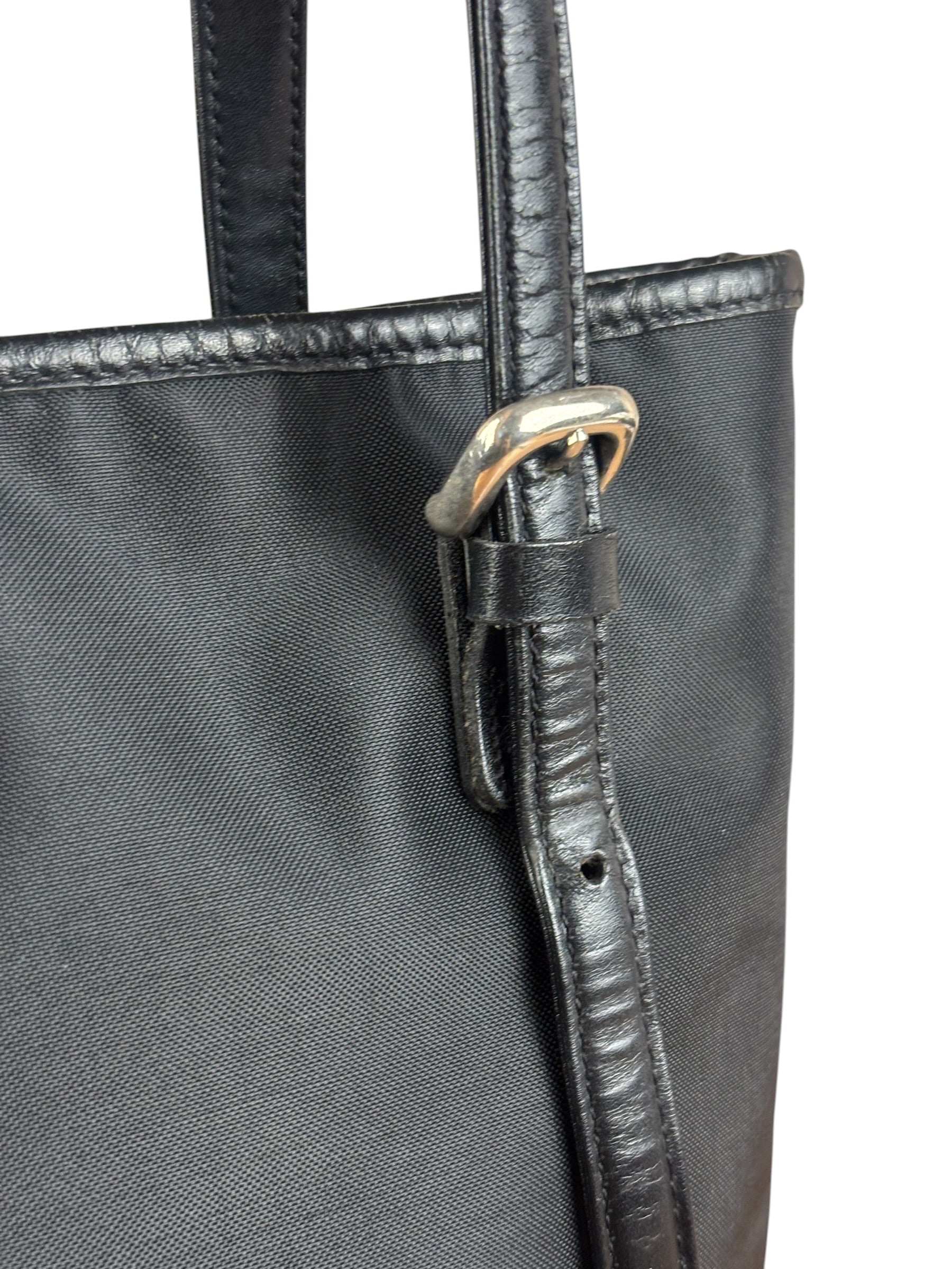 Burberry Vintage Blue Label Nylon Bucket Tote Bag