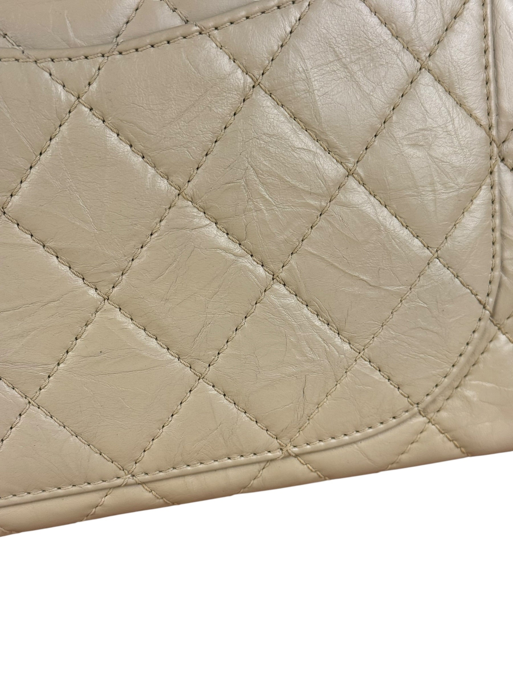 Chanel Aged Ivory Quilted Leather 2.55 Reissue Double Flap Bag 2009