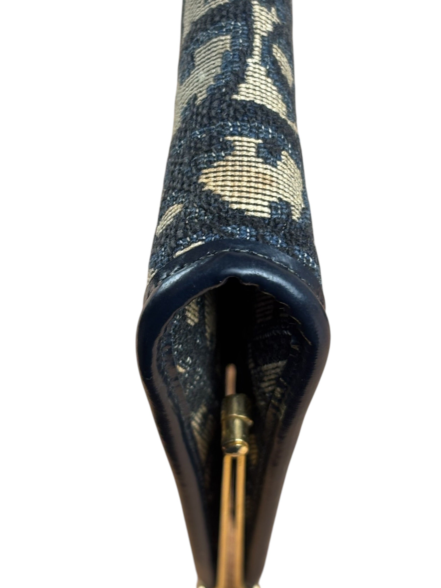 Christian Dior Vintage Diorissimo Oblique Kisslock Clutch