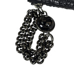 Gucci Black Leather Galaxy Wristlet Clutch