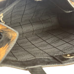 Celine Vintage Black Patent Leather Macdam Vernis Tote Bag