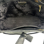 Chanel Black Caviar CC Drawstring Tote Bag 2002