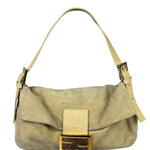 Fendi Beige Suede/Leather Trim Baguette
