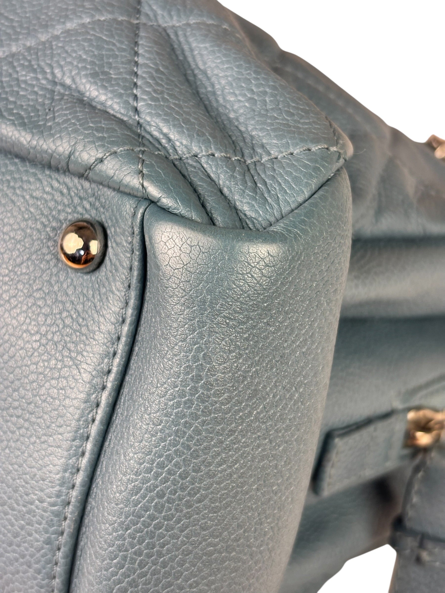 Chanel Blue Caviar Quilted CC Timeless Soft Shopper Tote 2010