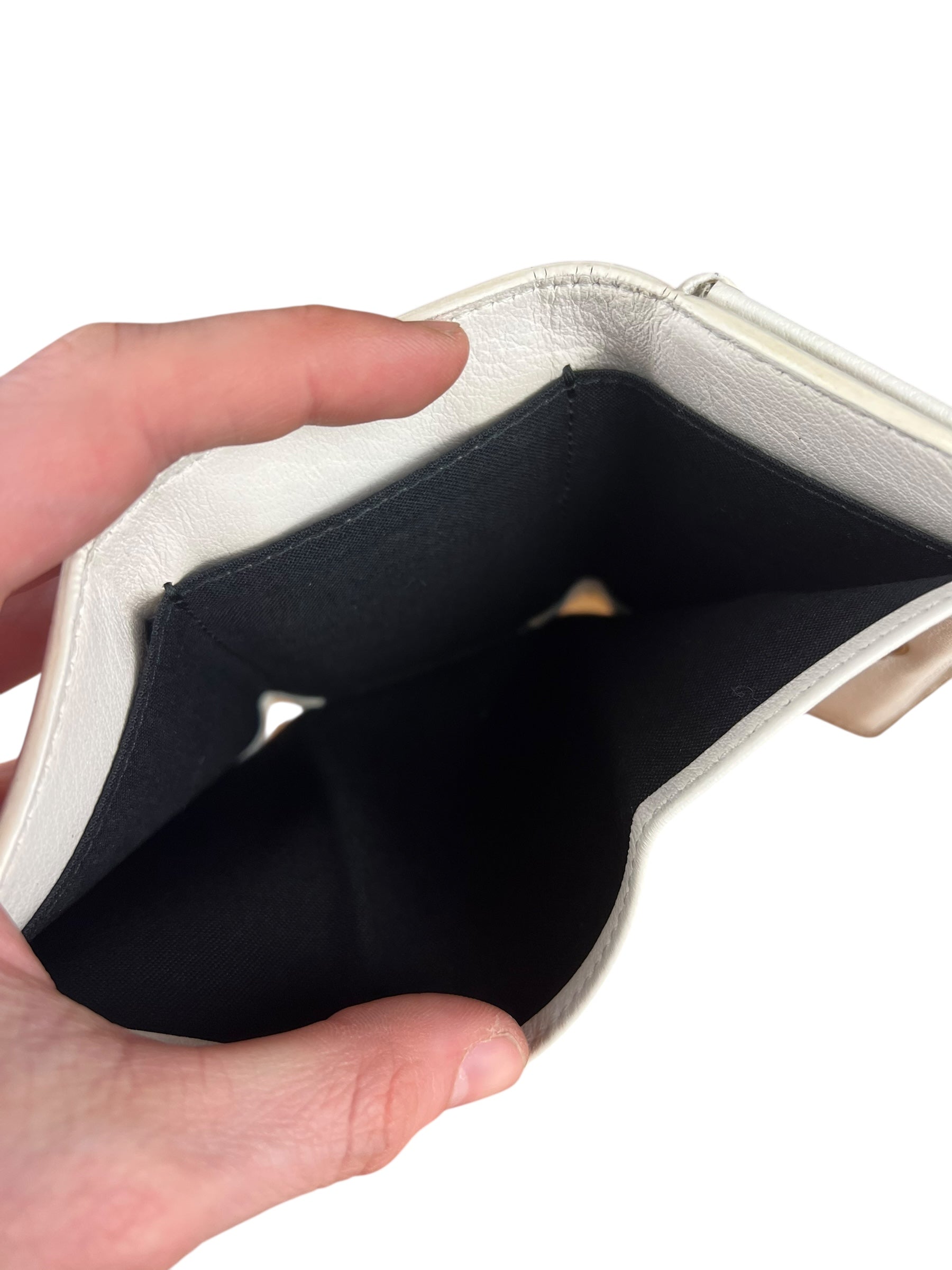 Balenciaga White Leather Papier Compact Wallet