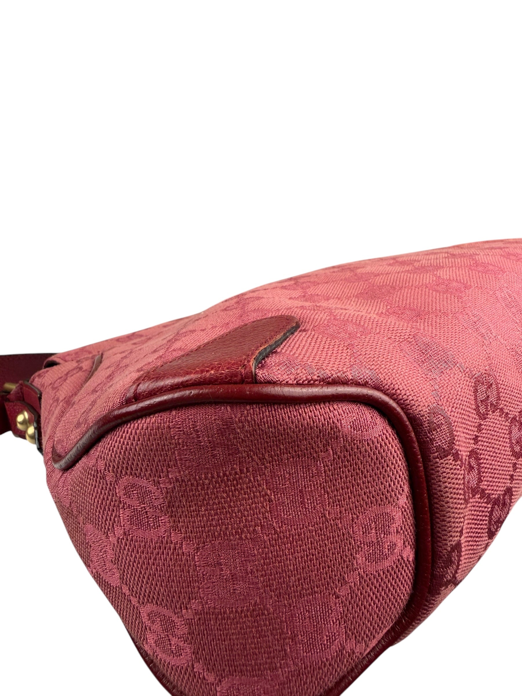 Gucci GG Vintage Pink Canvas Horsebit Shoulder Bag