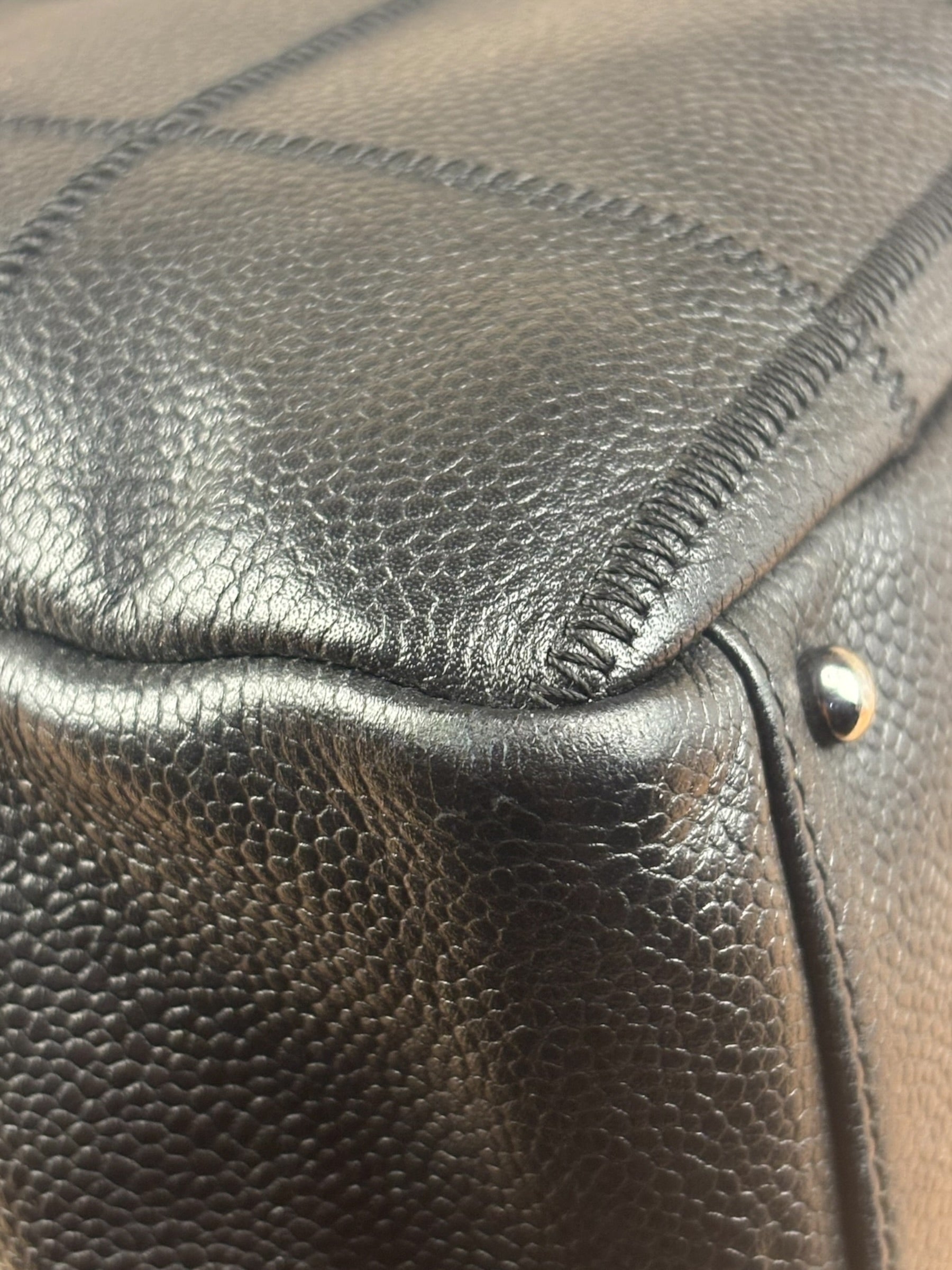 Chanel Black Leather Chocolate Bar Shoulder Bag 2004