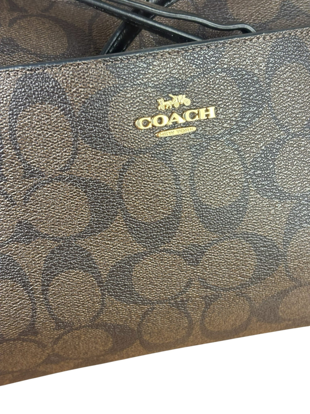 Coach Brown Leather Signature East-West Pop-Up Crossbody Bag