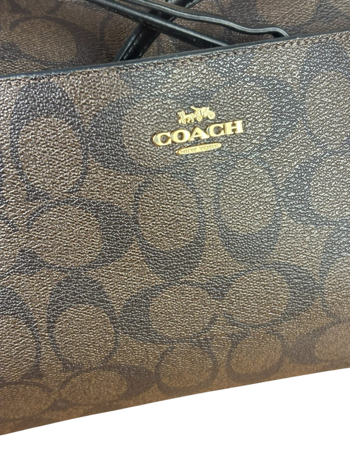 Coach Brown Leather Signature East-West Pop-Up Crossbody Bag