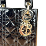Dior Patent Cannage Mini Lady Dior Black