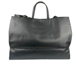 Telfar Black Leather Unisex Shopping Bag