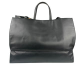 Telfar Black Leather Unisex Shopping Bag