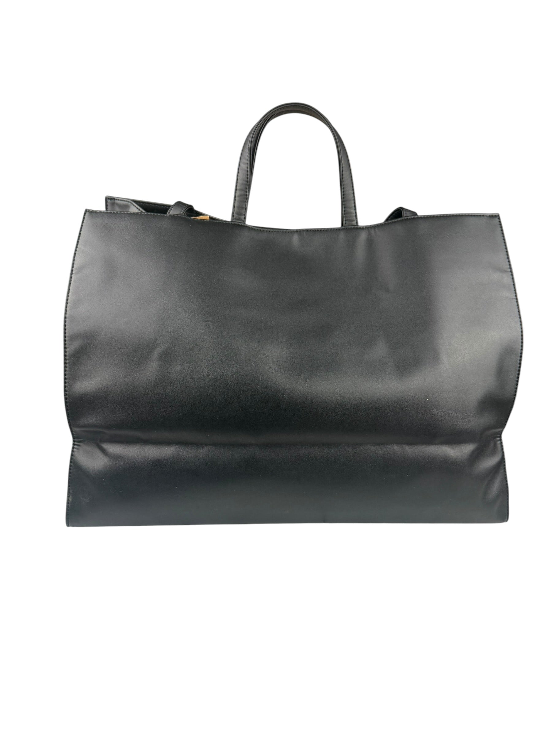 Telfar Black Leather Unisex Shopping Bag