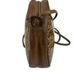 Fendi Vintage Brown PVC Leather Zucca Crossbody Bag