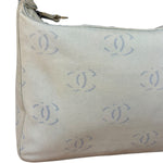 Chanel Light Washed Denim CC Canvas Logo Shoulder Bag 2002