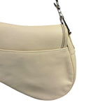 Christian Dior Cream Leather Saddle Shoulder Bag