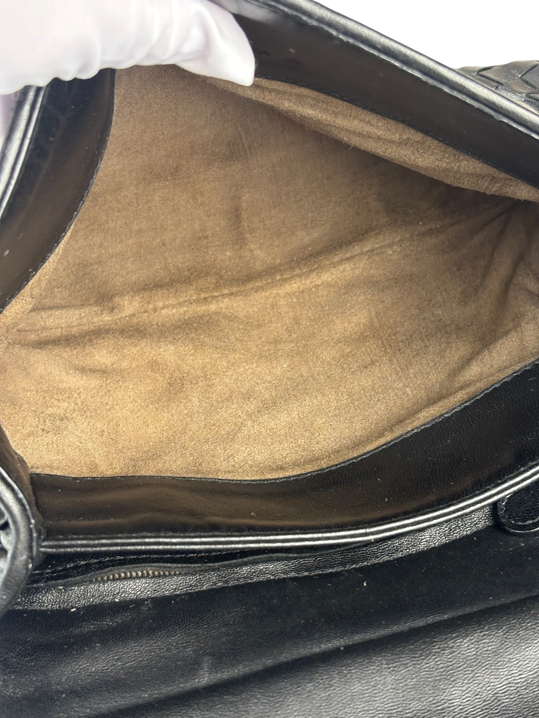 Bottega Veneta Black Intrecciato Shoulder Bag