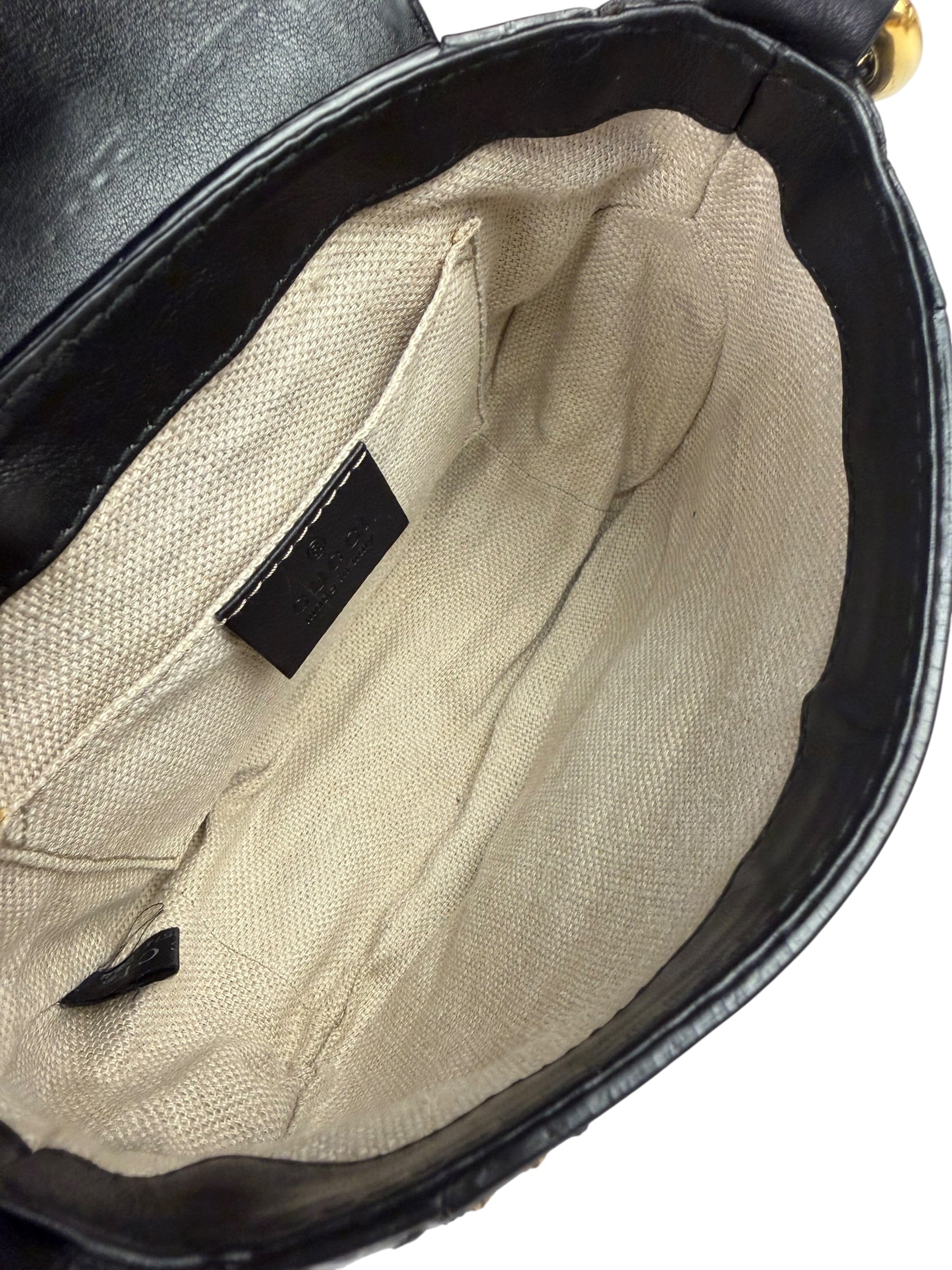 Gucci Black Leather Snaffle Bit Shoulder Bag