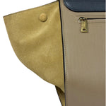 Celine Tri-Color Beige Leather/Suede Trapeze Medium Two-Way Bag