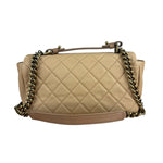 Chanel 2012 Diamond Chain Beige Single Flap