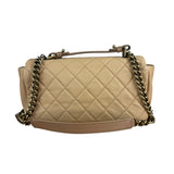 Chanel 2012 Diamond Chain Beige Single Flap