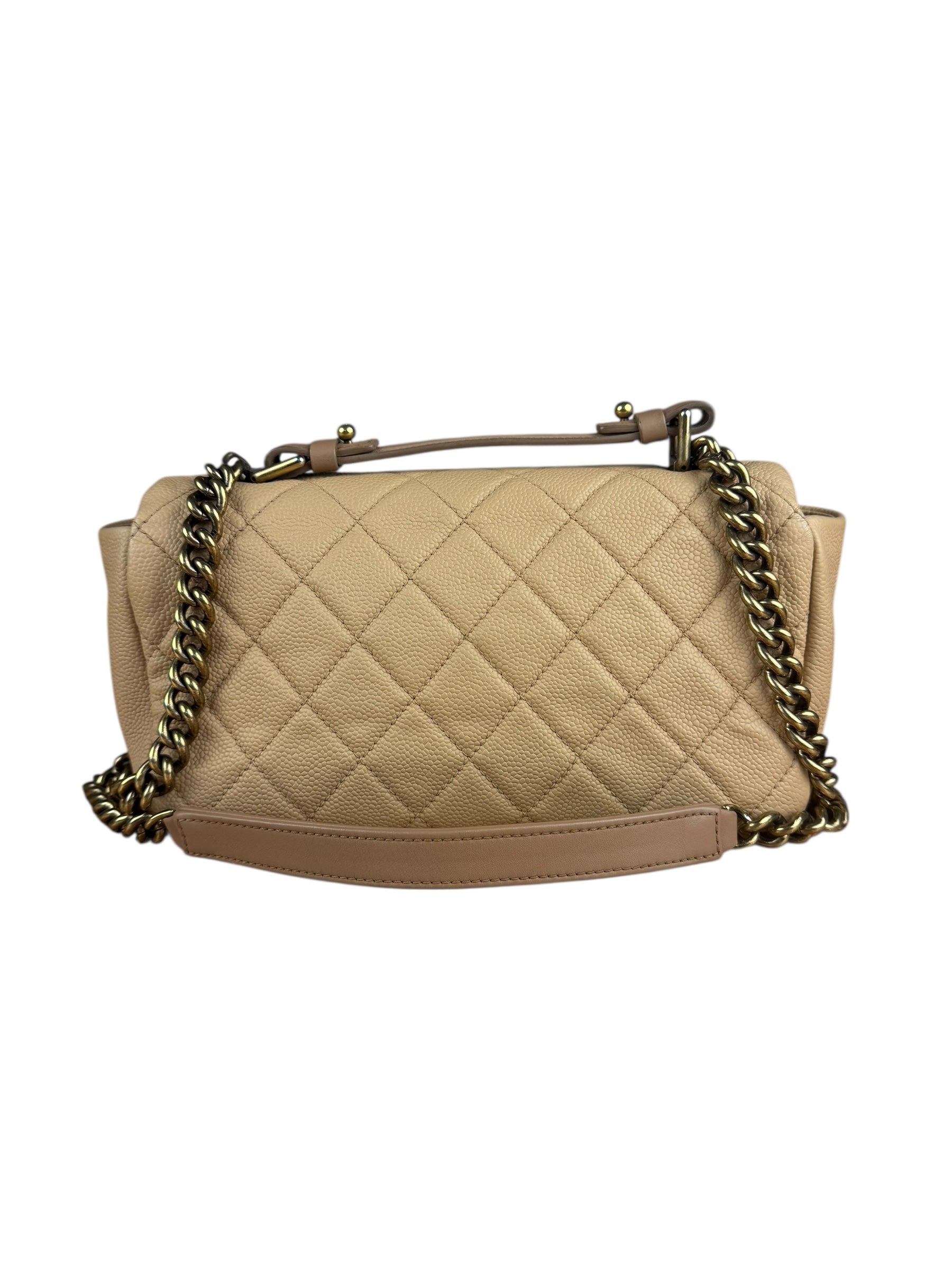 Chanel 2012 Diamond Chain Beige Single Flap