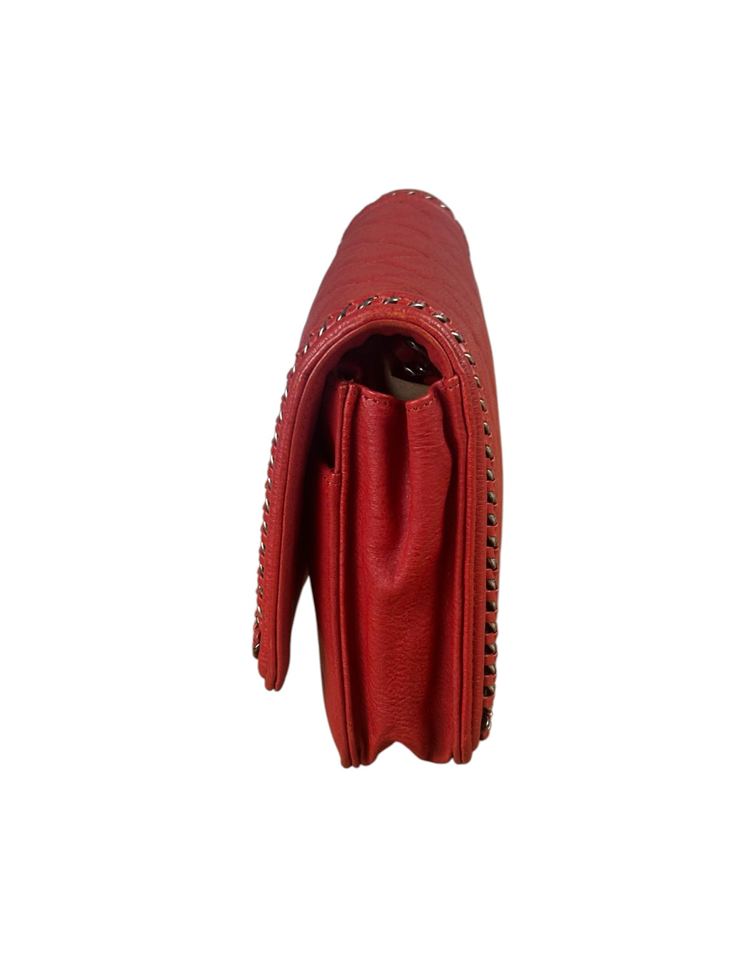 Chanel Red Quilted Lambskin Boy Flap Wallet On Chain 2012