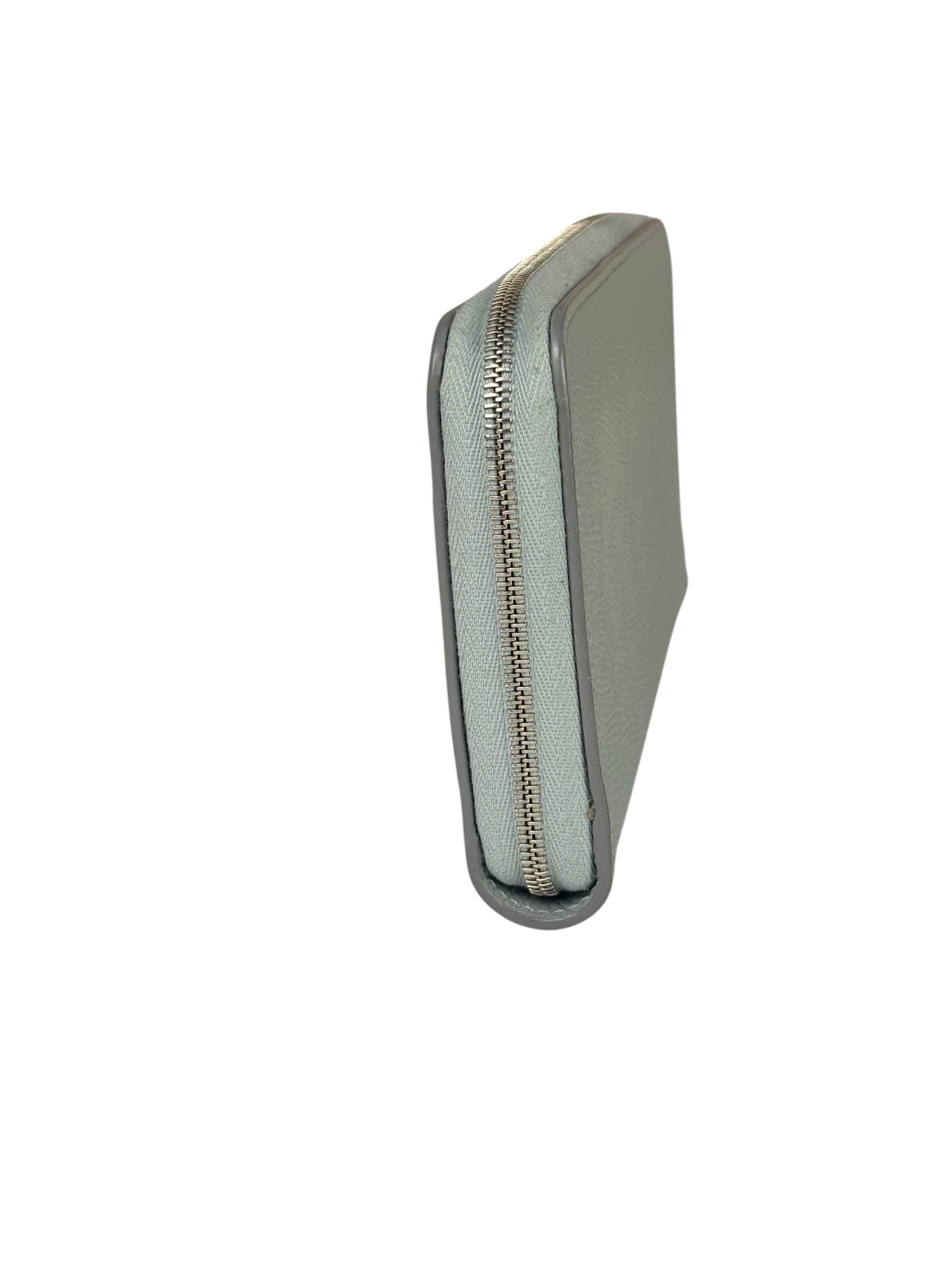 Celine Grey Leather Long Zip Around Wallet