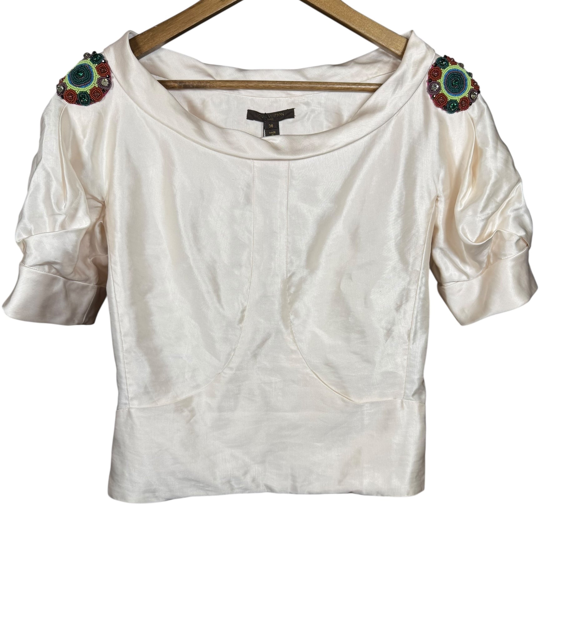 Louis Vuitton Beaded Short Sleeve Top
