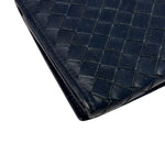 Bottega Veneta Navy Intrecciato Bi-Fold Flap Long Wallet