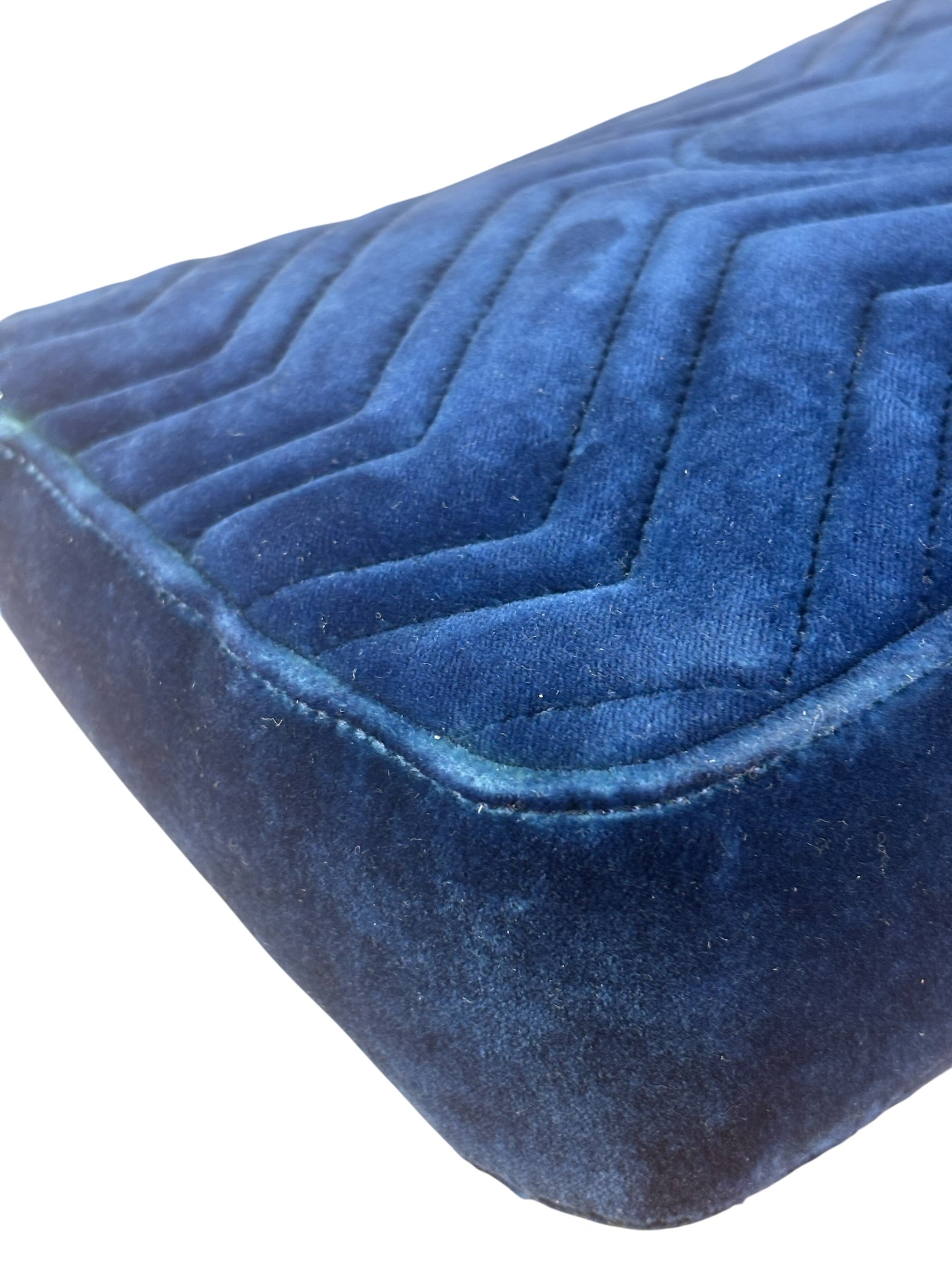 Gucci GG Blue Velvet Marmont Shoulder Bag