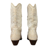 Isabel Marant White Distress Leather Western Boots