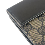 Gucci Black Leather Trim GG Flap Long Wallet