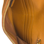 MCM Brown Leather Monogram Studded Long Wallet On Chain