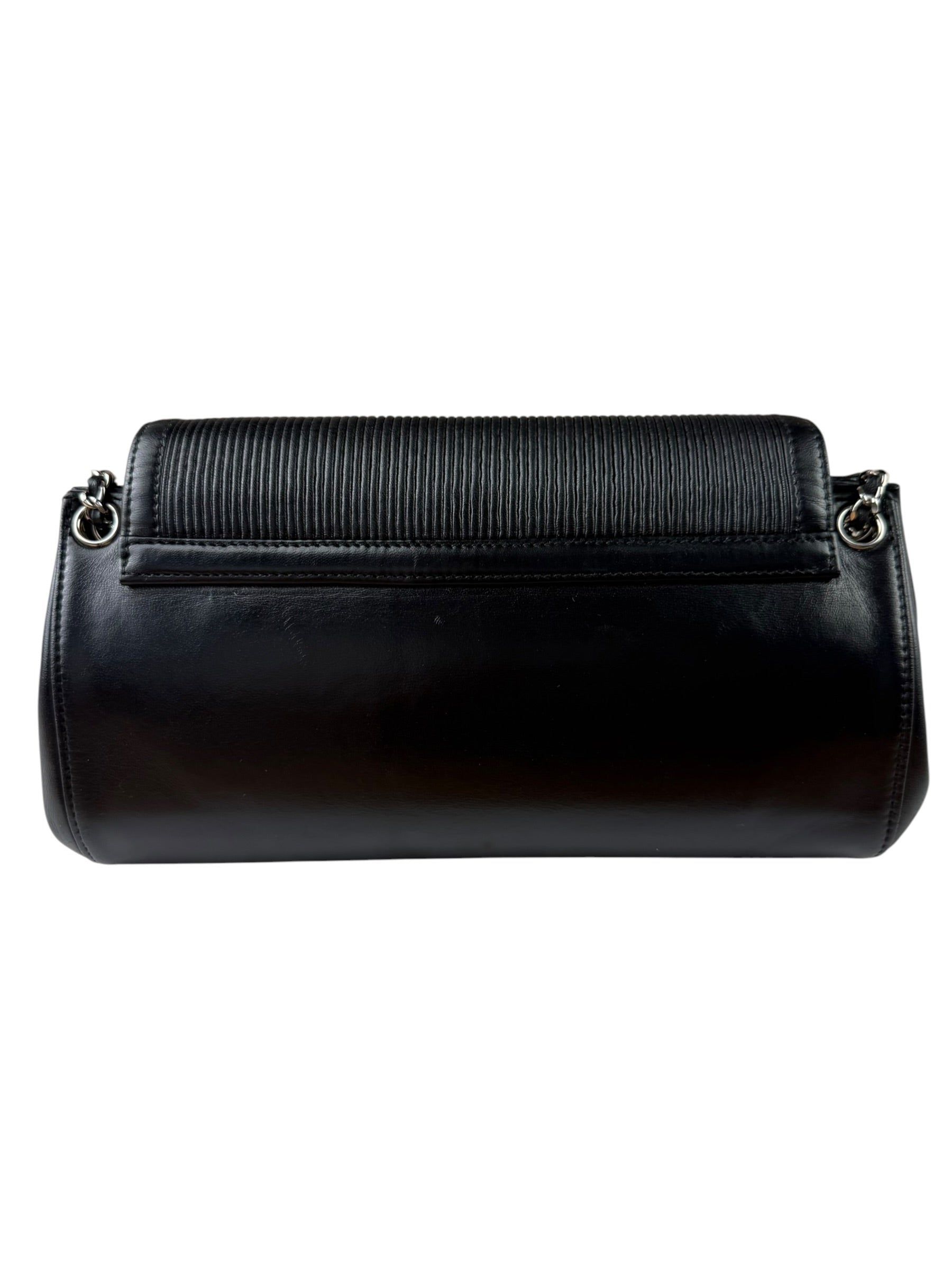 Chanel Black Leather Mademoiselle Accordion Flap Bag 2000