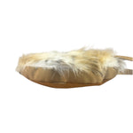 Burberrys Vintage Blue Label Beige Faux Fur Trimmed Shoulder Bag