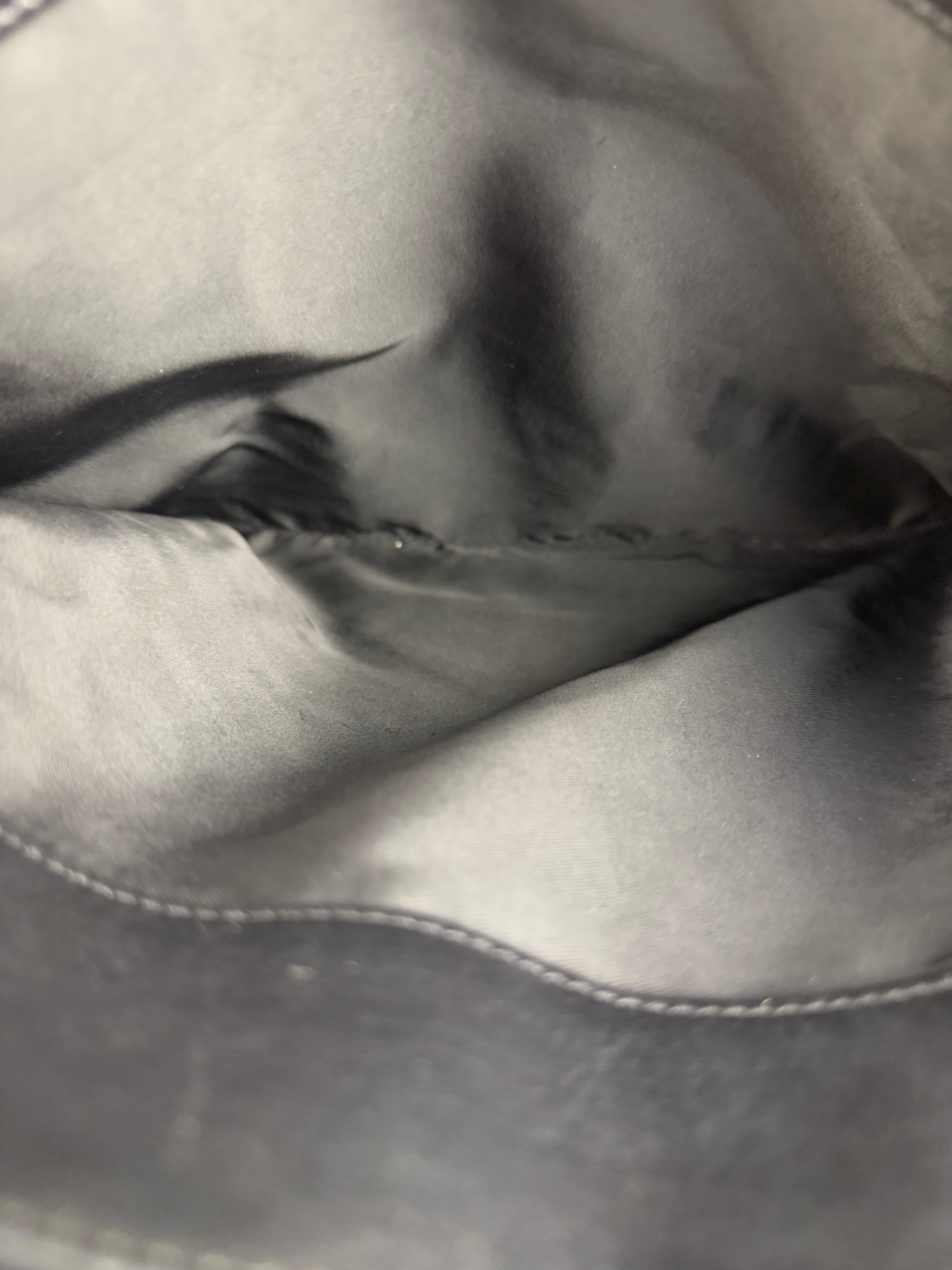 Chanel Black Leather Front Pocket Chain Tote 1998