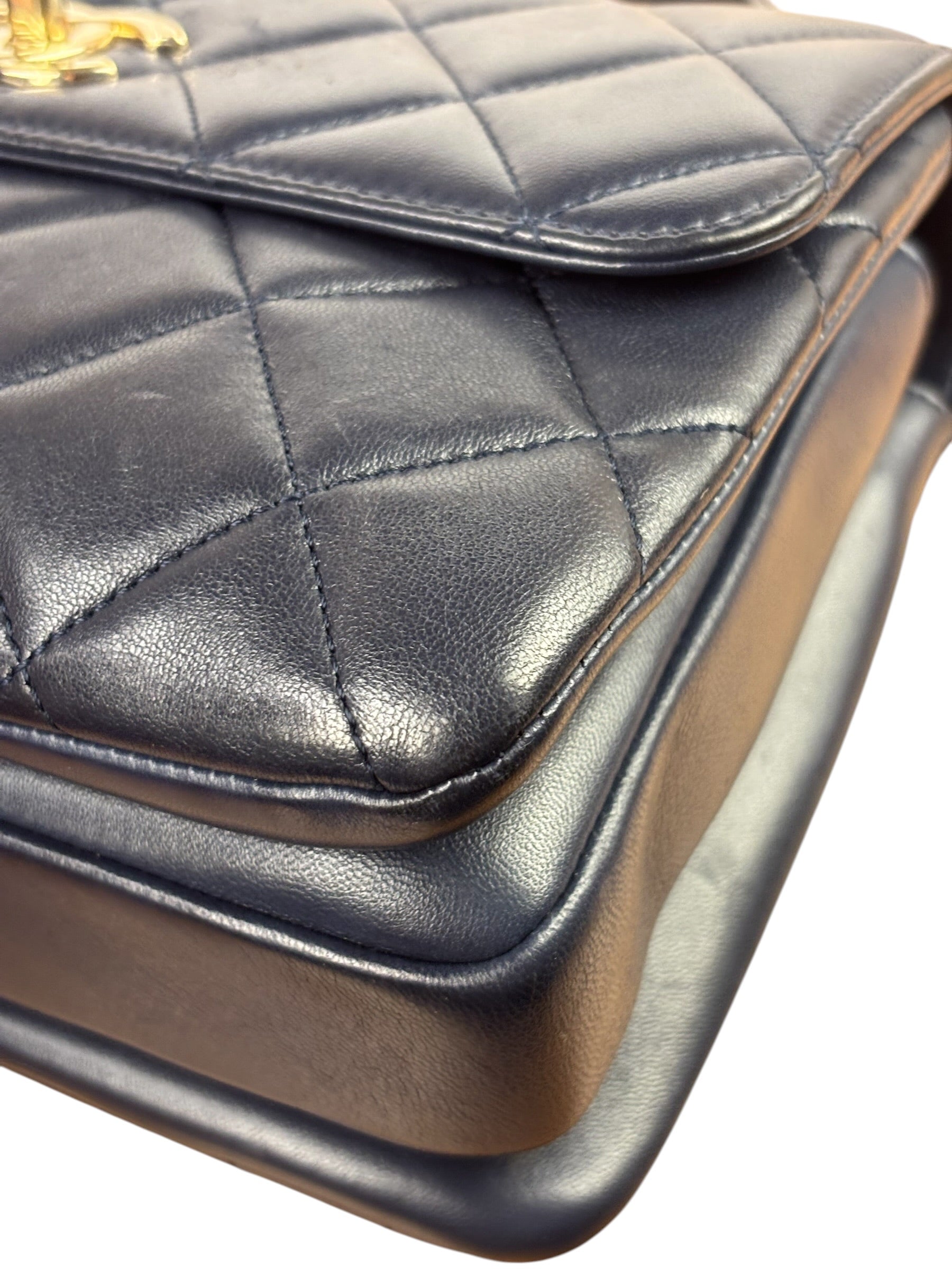 Chanel Navy Quilted Lambskin Small Trendy Flap Bag