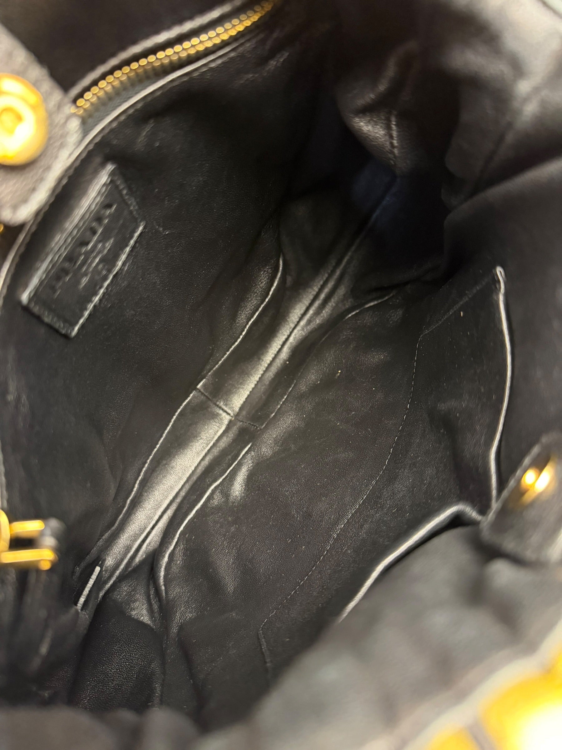 Prada Bicolor Leather Nappa Waves Tote Bag