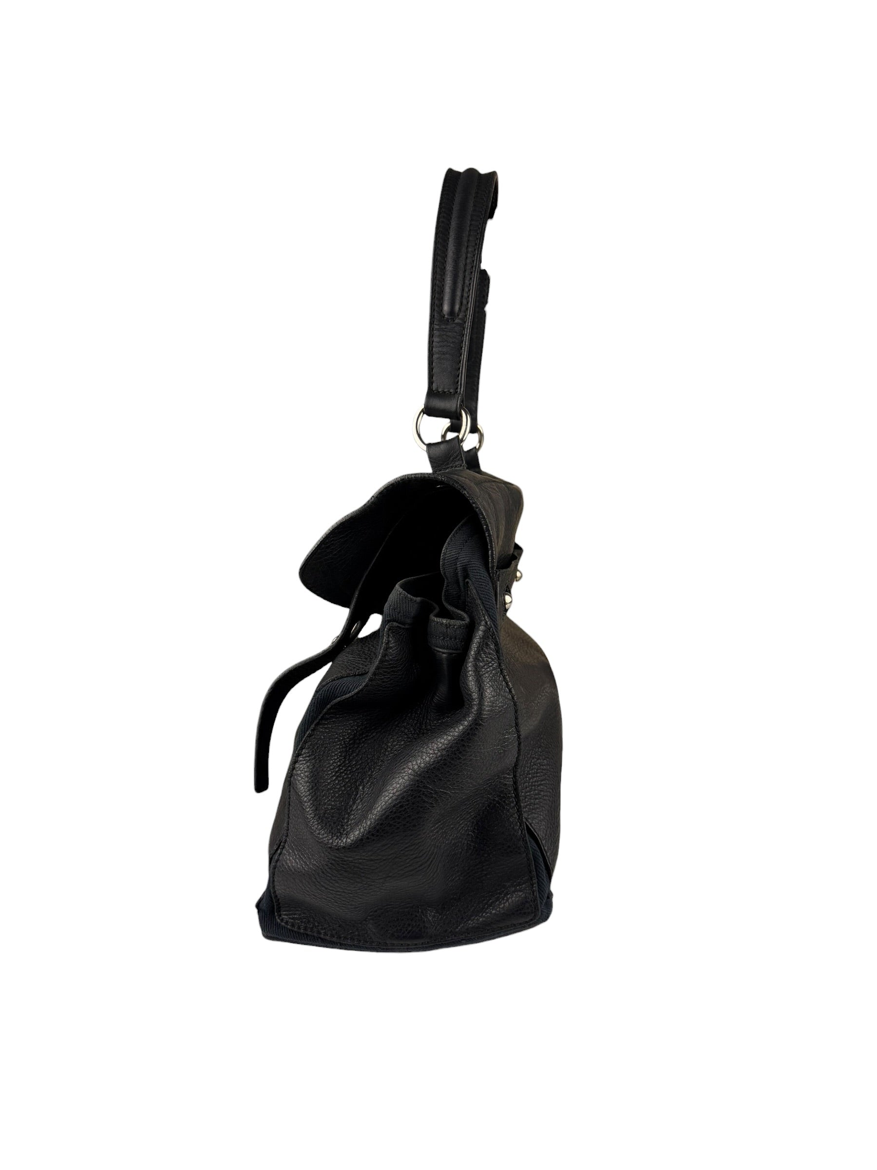 Saint Laurent Vintage Black Leather Top Handle Bag
