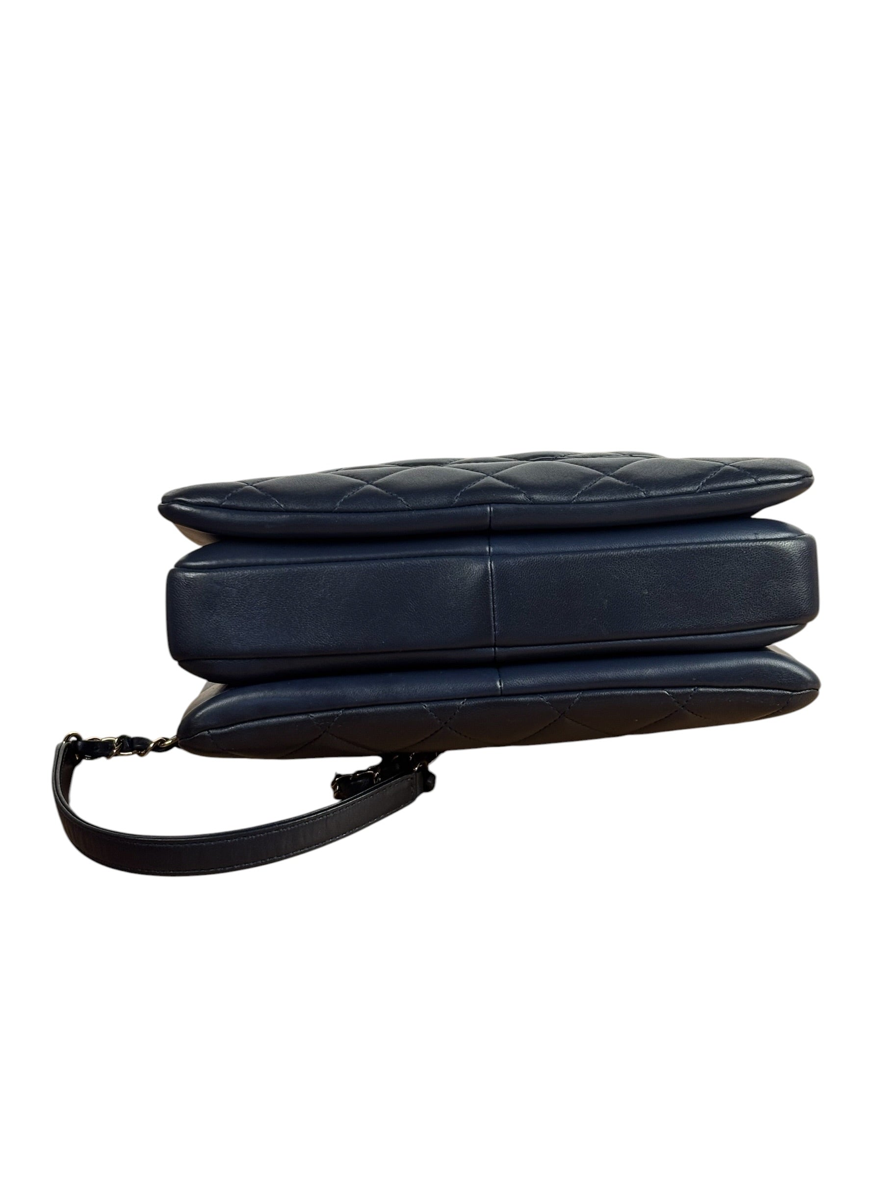 Chanel Navy Quilted Lambskin Small Trendy Flap Bag