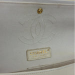Chanel White Denim/Leather Trim Greek Collection Flower Double Flap Bag 2018