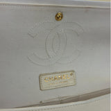 Chanel White Denim/Leather Trim Greek Collection Flower Double Flap Bag 2018