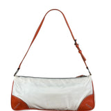 Prada Vintage Re-Edition Orange/White Tessuto Nylon Shoulder Bag