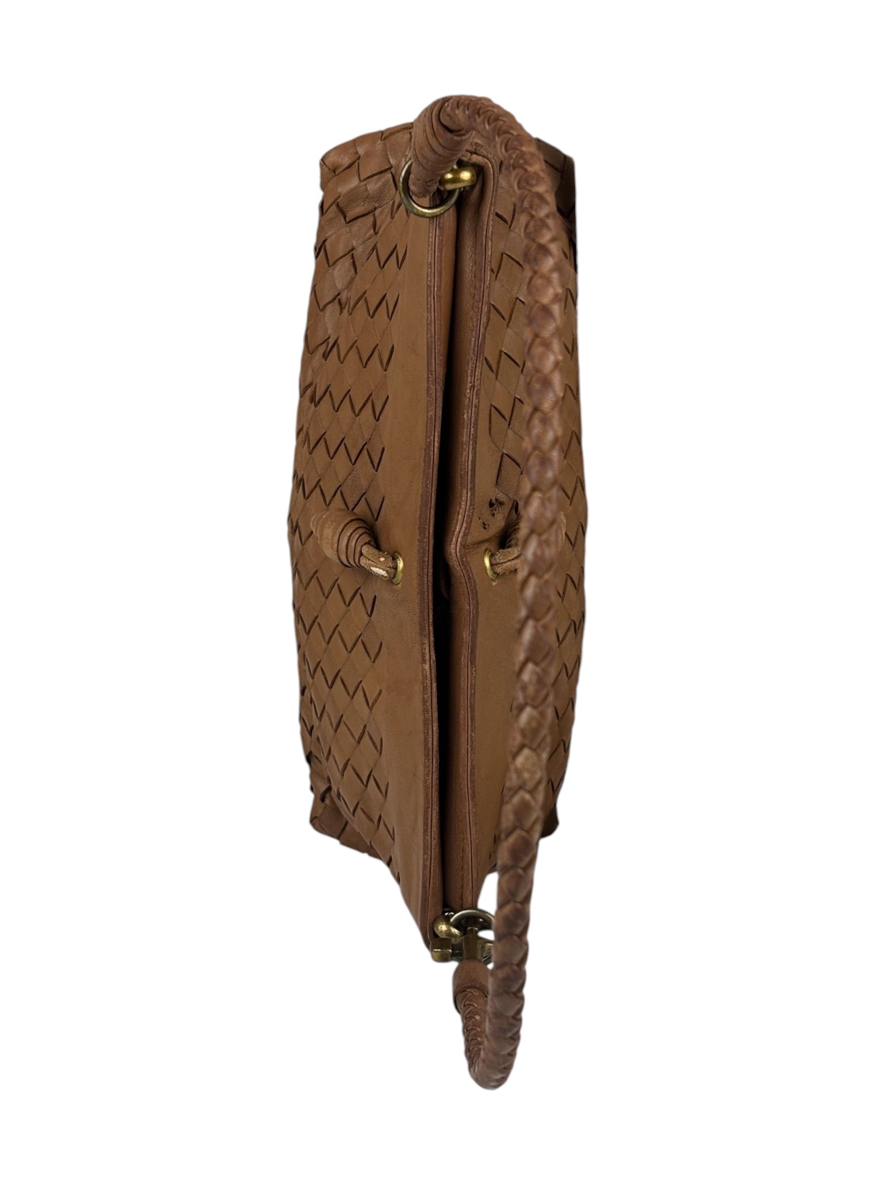 Bottega Veneta Brown Woven Intrecciato Pochette
