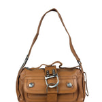 Christian Dior Vintage Tan Brown Leather Flight Medium