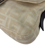 Fendi Vintage FF Ivory Canvas Baguette Shoulder Bag