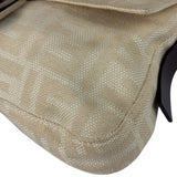 Fendi Vintage FF Ivory Canvas Baguette Shoulder Bag