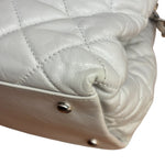 Chanel Vintage White Quilted Leather Chain Me Tote 2010